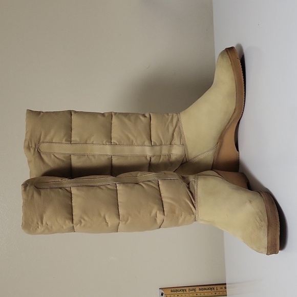 $Hostpick$Bama Lams vintage women's size 8wedge heel cream puffer high knee boot - Picture 9 of 17